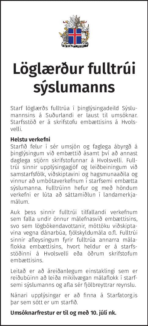 Löglærður fulltrúi sýslumanns