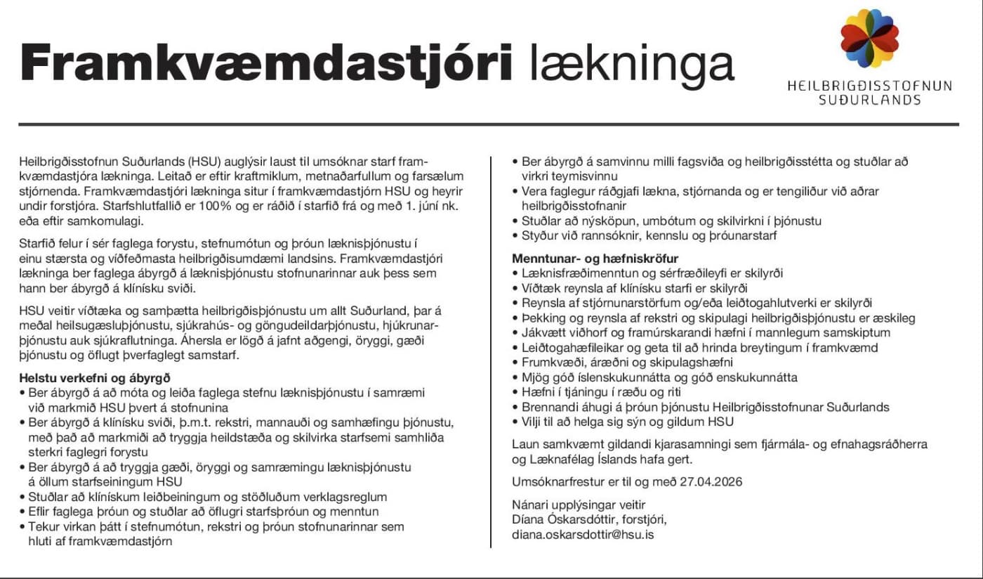 Framkvæmdastjóri lækninga